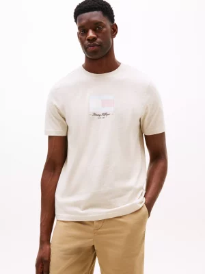T-shirt Manches Courtes Drapeau Beige Clair
