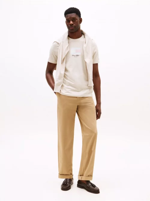 T-shirt Manches Courtes Drapeau Beige Clair – Image 3