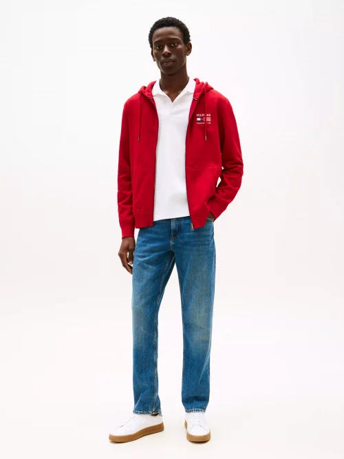 Gilet Manches Longues Molleton Zip Drapeau Usa Rouge Moyen – Image 3