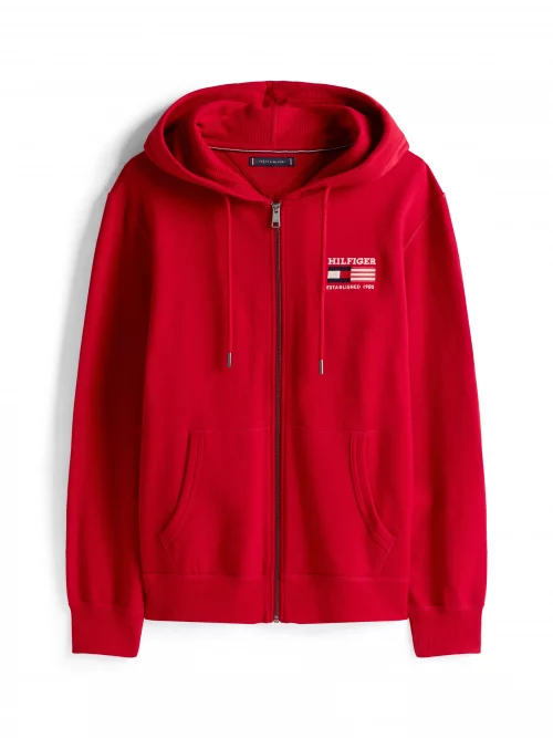 Gilet Manches Longues Molleton Zip Drapeau Usa Rouge Moyen – Image 4