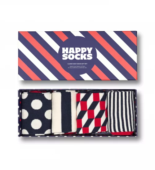 Accessoire Chaussettes Quatuor Geometrique Rouge Moyen