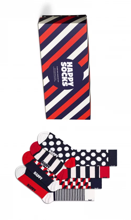 Accessoire Chaussettes Quatuor Geometrique Rouge Moyen – Image 2