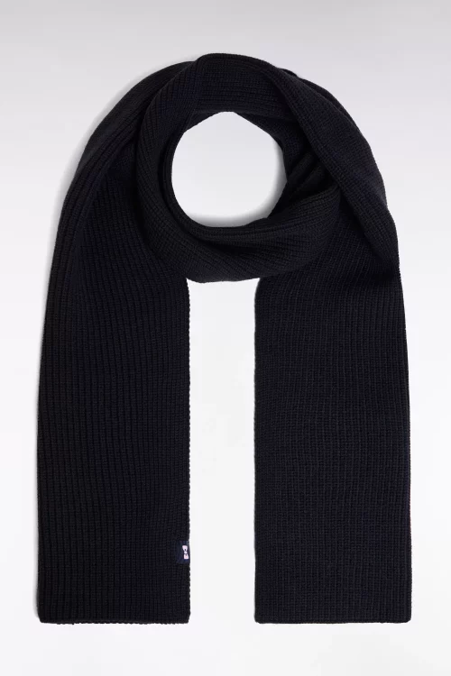 Accessoire Echarpe Tricot Uni Bleu Fonce