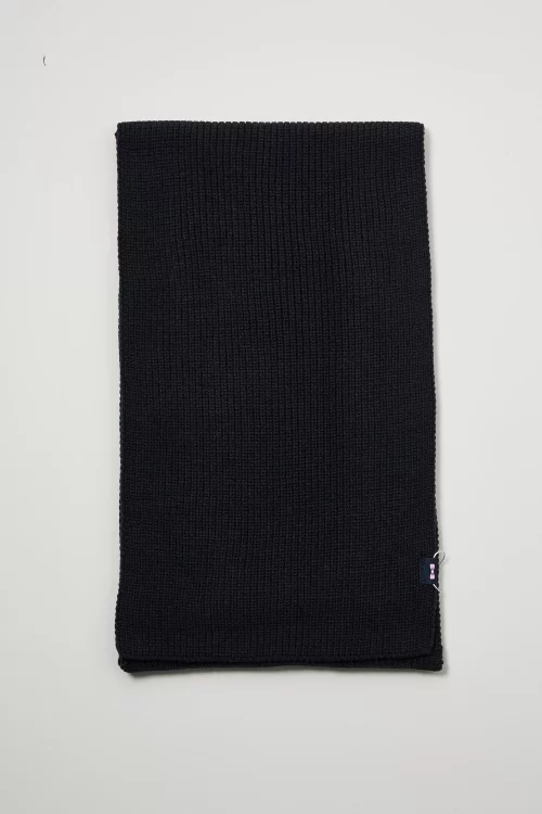 Accessoire Echarpe Tricot Uni Bleu Fonce – Image 2