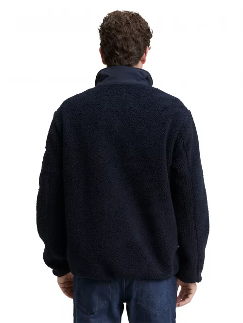 Gilet Manches Longues Sherpa Bleu Fonce – Image 2