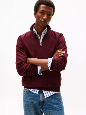 Pull Col Cheminee Tech 1/2 Zip Rouge Fonce