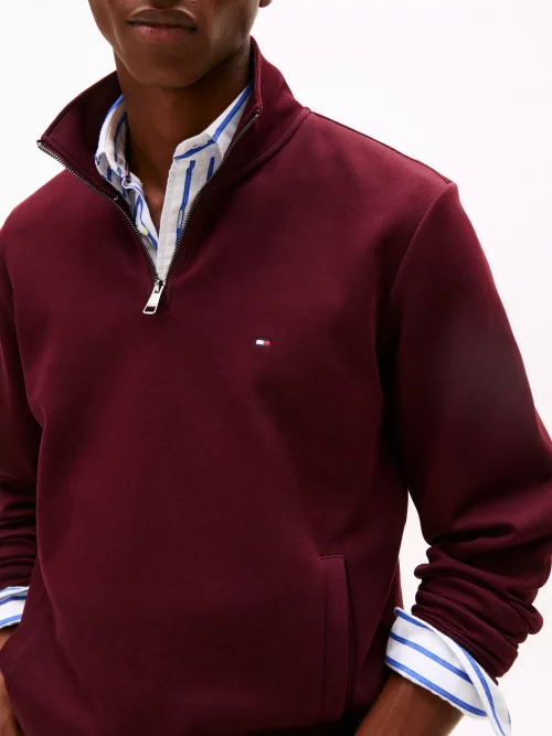 Pull Col Cheminee Tech 1/2 Zip Rouge Fonce – Image 5
