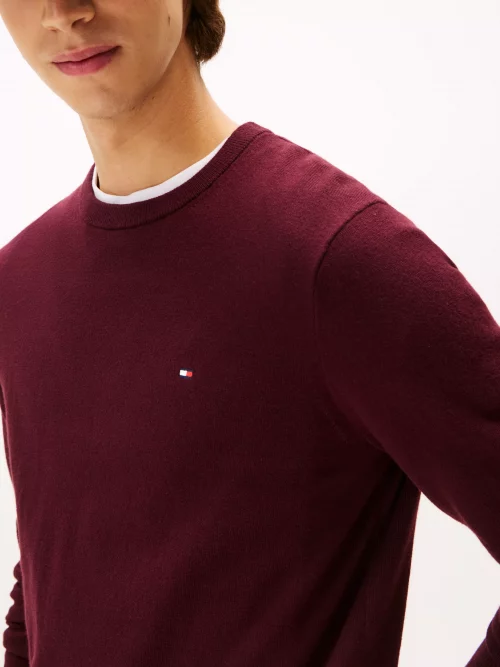 Pull Col Rond Coton Cash Rouge Fonce – Image 5