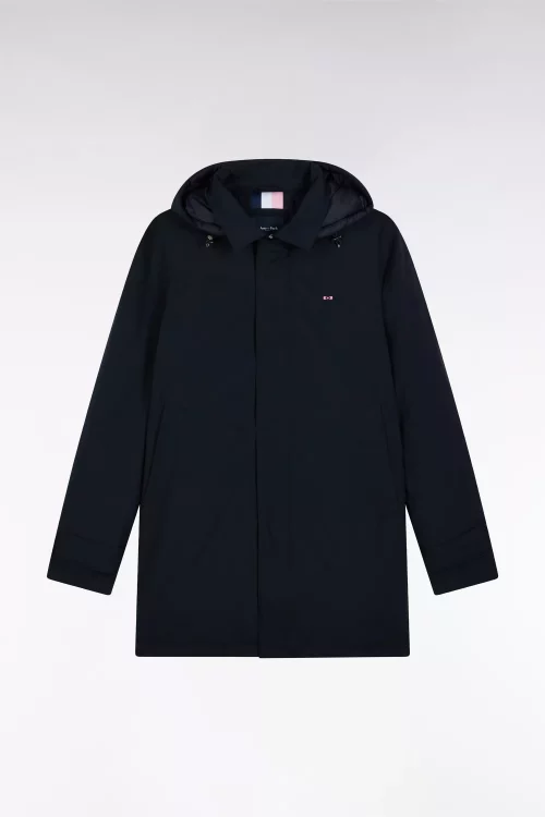 Grosse Piece Parka Generation X Nylon Capuche Bleu Fonce