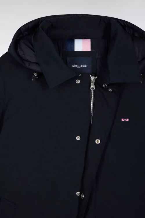 Grosse Piece Parka Generation X Nylon Capuche Bleu Fonce – Image 2