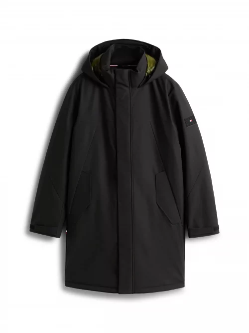 Grosse Piece Parka Tech Long Capuche Noir Fonce