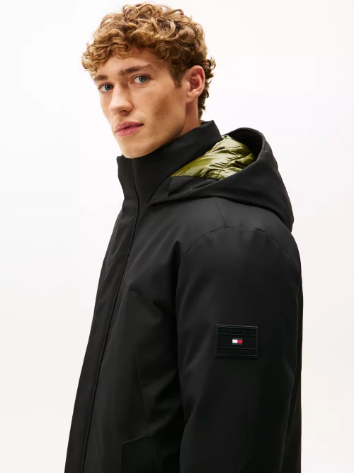Grosse Piece Parka Tech Long Capuche Noir Fonce – Image 3