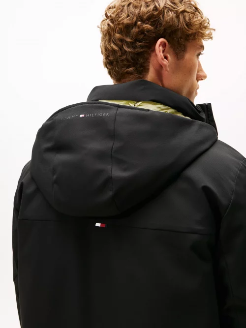 Grosse Piece Parka Tech Long Capuche Noir Fonce – Image 4
