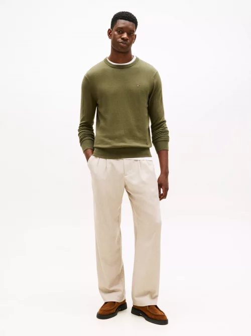 Pull Col Rond Coton Cash Kaki Fonce – Image 3