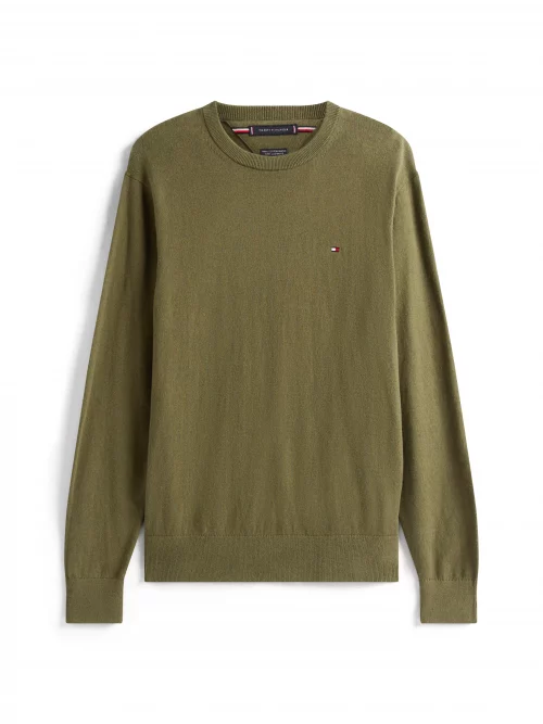 Pull Col Rond Coton Cash Kaki Fonce – Image 4