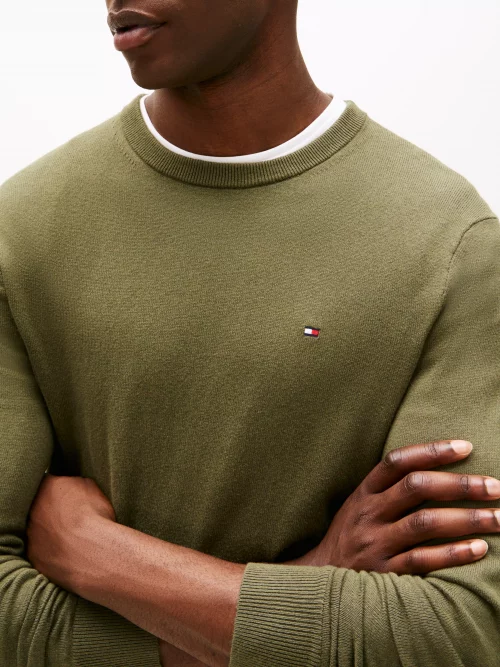 Pull Col Rond Coton Cash Kaki Fonce – Image 5