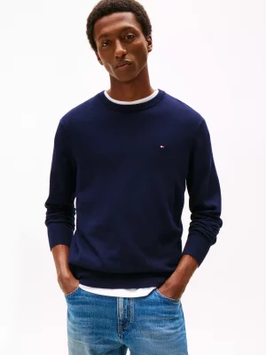 Pull Col Rond Coton Cash Bleu Fonce
