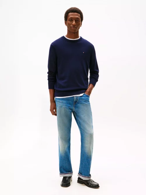 Pull Col Rond Coton Cash Bleu Fonce – Image 2