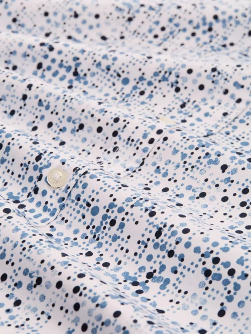 Chemise Manches Longues Sport Imprime Taches Bleu Moyen – Image 2