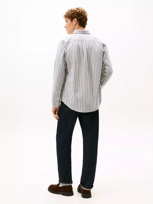 Chemise Manches Longues Sport Rayure Grattee Bleu Moyen – Image 2