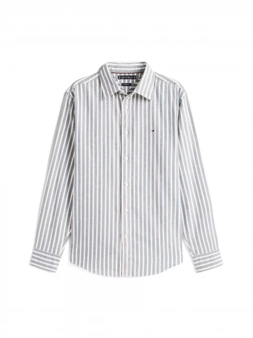 Chemise Manches Longues Sport Rayure Grattee Bleu Moyen – Image 3