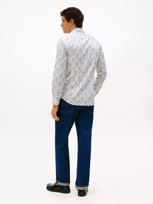 Chemise Manches Longues Sport Imprime Fleurs Bleu Clair – Image 4