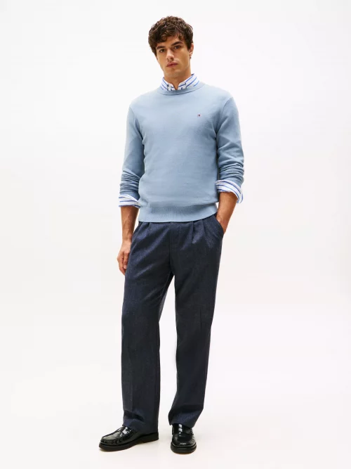 Pull Col Rond Coton Cash Bleu Clair – Image 3