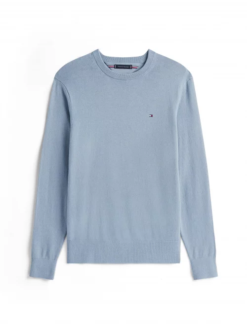 Pull Col Rond Coton Cash Bleu Clair – Image 4