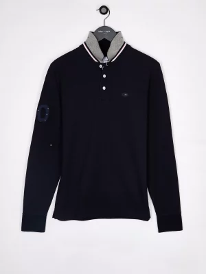 Polo Manches Longues Tr - Ffr Pique 10 Manche Bleu Fonce