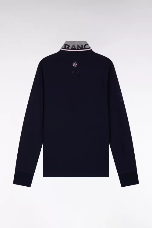 Polo Manches Longues Tr - Ffr Pique 10 Manche Bleu Fonce – Image 2