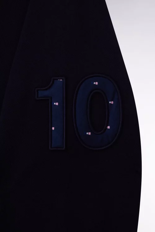 Polo Manches Longues Tr - Ffr Pique 10 Manche Bleu Fonce – Image 3