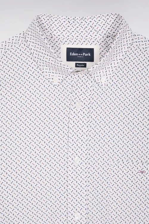 Chemise Manches Longues Sport Imprime Noeud Beige Beige Moyen