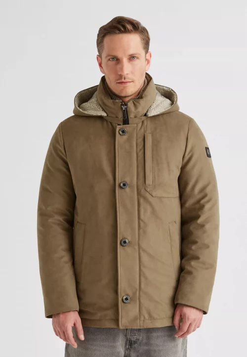 Grosse Piece Blouson Suede Capuche Amovible Beige Clair – Image 3