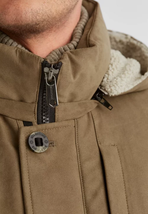 Grosse Piece Blouson Suede Capuche Amovible Beige Clair – Image 4