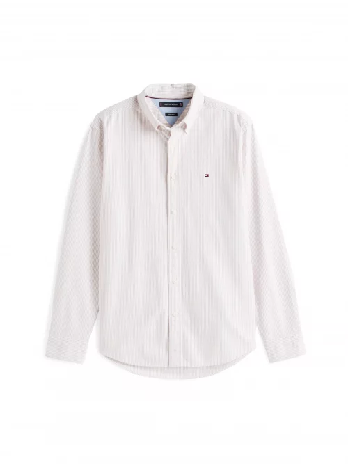 Chemise Manches Longues Sport Oxford Rayure Beige Moyen – Image 4