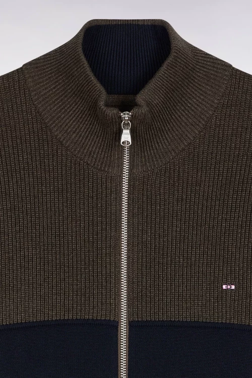 Gilet Manches Longues Bicolore Beige Moyen – Image 2