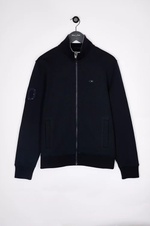 Gilet Manches Longues Ffr Molleton Zip Bleu Fonce – Image 3