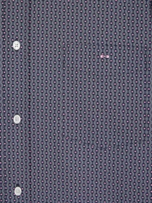 Chemise Manches Longues Sport Imprime Noeud Rose Gris Fonce