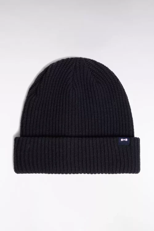 Accessoire Bonnet Tricot Uni Bleu Fonce
