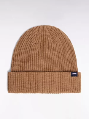 Accessoire Bonnet Tricot Uni Beige Moyen