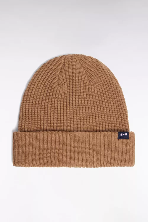 Accessoire Bonnet Tricot Uni Beige Moyen