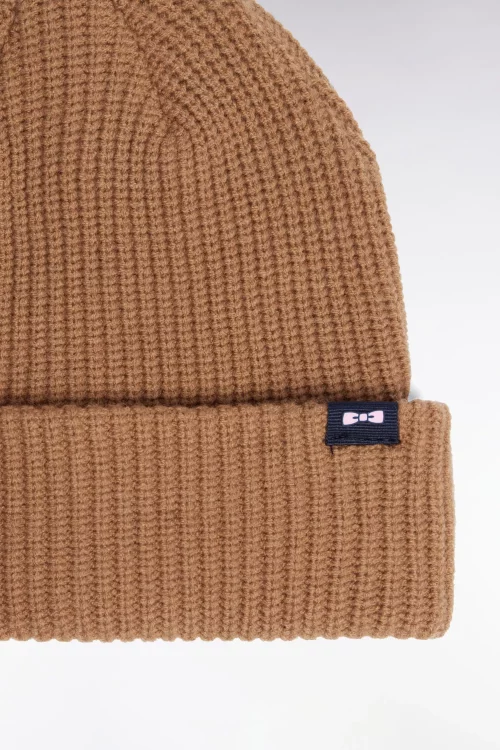 Accessoire Bonnet Tricot Uni Beige Moyen – Image 2