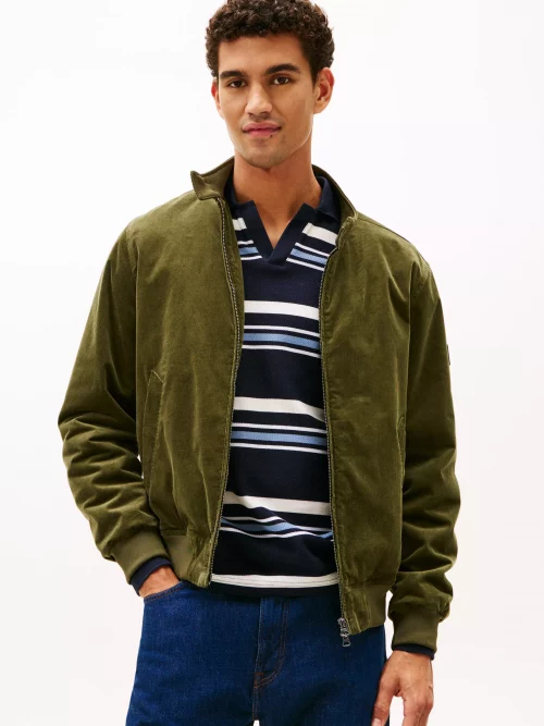 Grosse Piece Blouson Harrington Velours Kaki Fonce