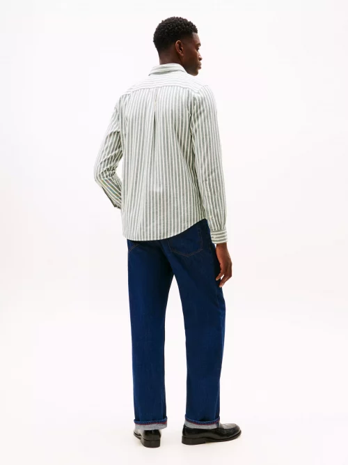 Chemise Manches Longues Sport Rayure Grattee Kaki Moyen – Image 2