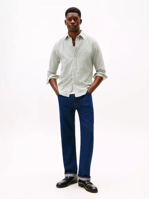 Chemise Manches Longues Sport Rayure Grattee Kaki Moyen – Image 3