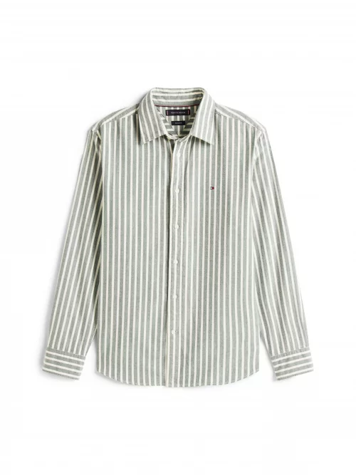 Chemise Manches Longues Sport Rayure Grattee Kaki Moyen – Image 4