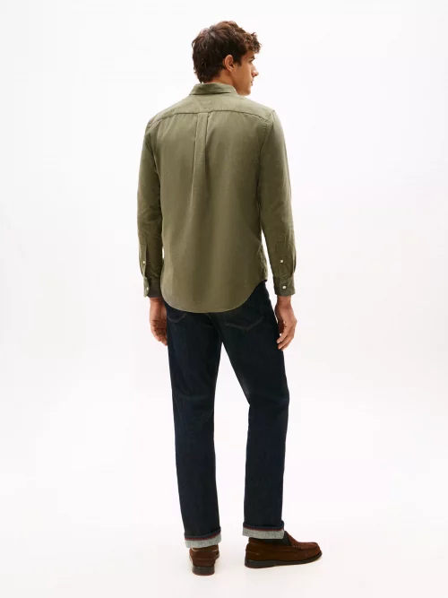 Chemise Manches Longues Sport Velours Kaki Moyen – Image 2