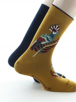 Accessoire Chaussettes Reversible Colibri Jaune Moyen