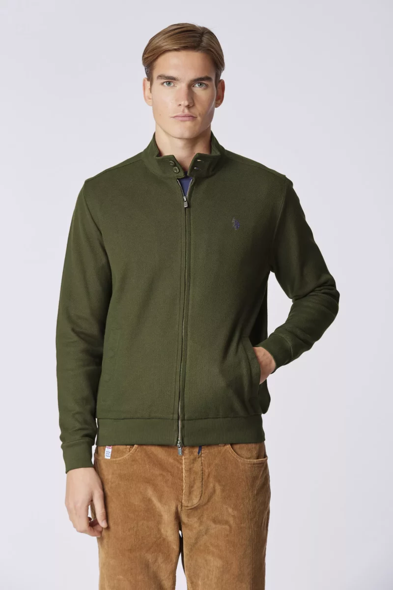 Grosse Piece Blouson Nid Abeille Kaki Fonce