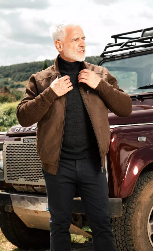 Grosse Piece Blouson Bi Matiere Beige Fonce – Image 3